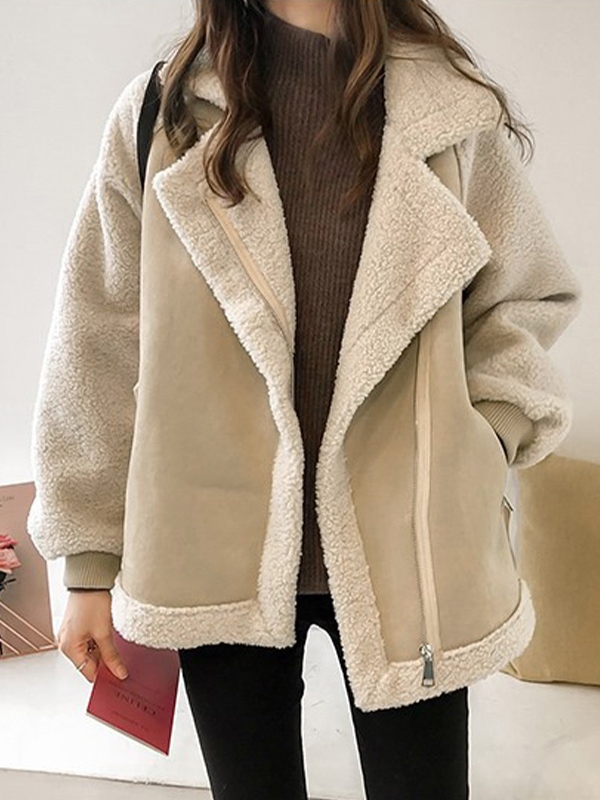 Lambswool Suede Patch Loose Jacket-1