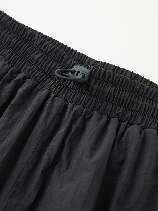 Contrast Piping Black Baggy Sweatpants-5