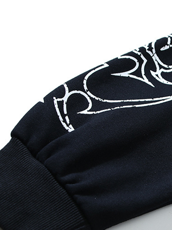 Men's Street Portrait Print Oversized Hoodie-3
