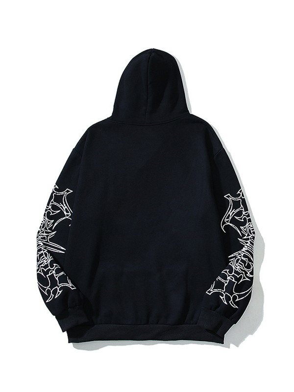 Men's Street Portrait Print Oversized Hoodie-1