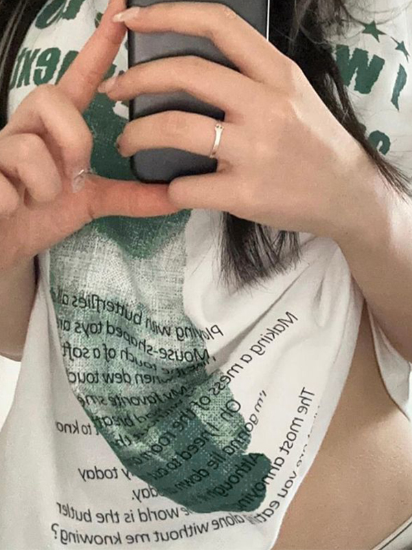 Cat Letter Print Oversized Short Sleeve Tee-3