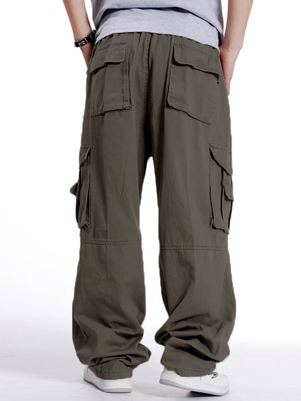 Men's Buckle Belt Loose Cago Pants-3